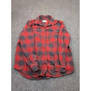 Universal Thread Goods‎ Co. Shirt Womens M Red Plaid Flannel Button-Up Pockets